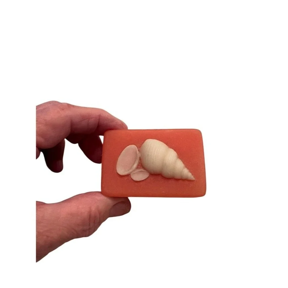 Vintage 80s Incolay Trinket‎ Box Coral Resin Shell Design Multicolor mini